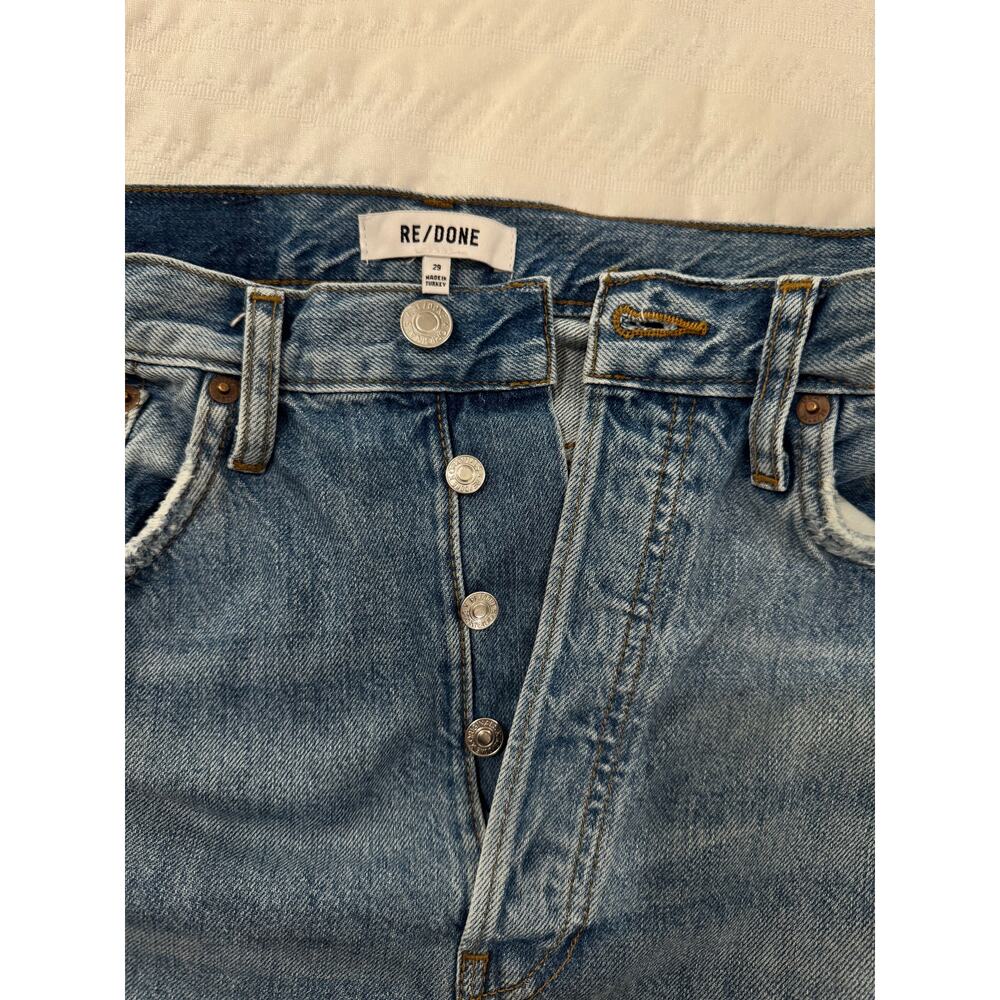 RE/DONE 70s Stove Pipe Jeans Women's 29 Straight Leg Retro Festival Boho 90s Raw - Picture 5 of 16